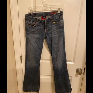 Size 28 Low rise flared denim jeans